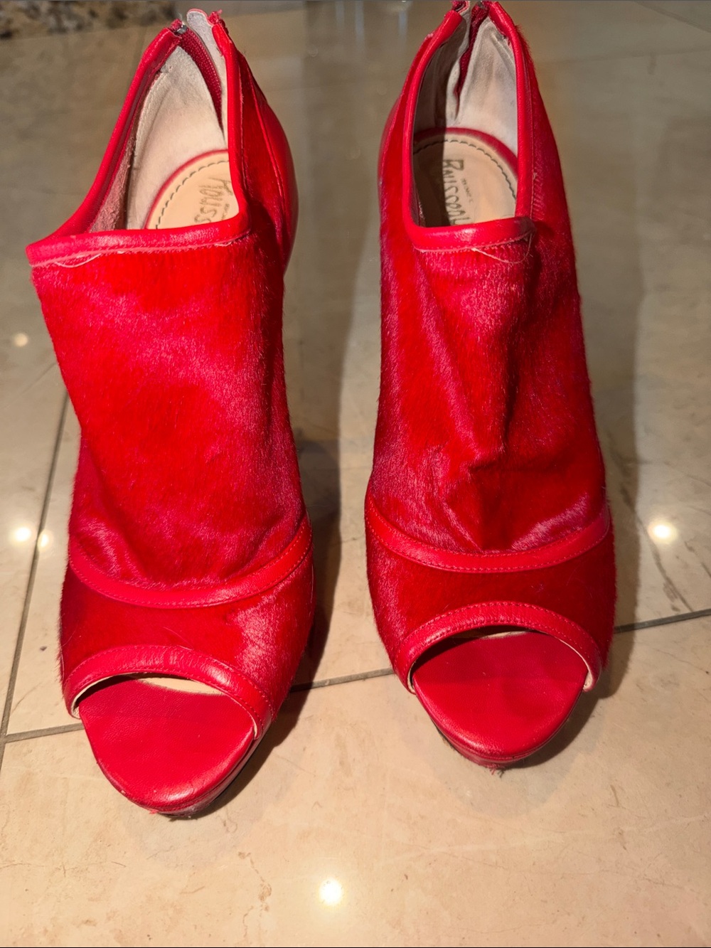 Red Open-Toe Women's Booties -Rousseau size 39